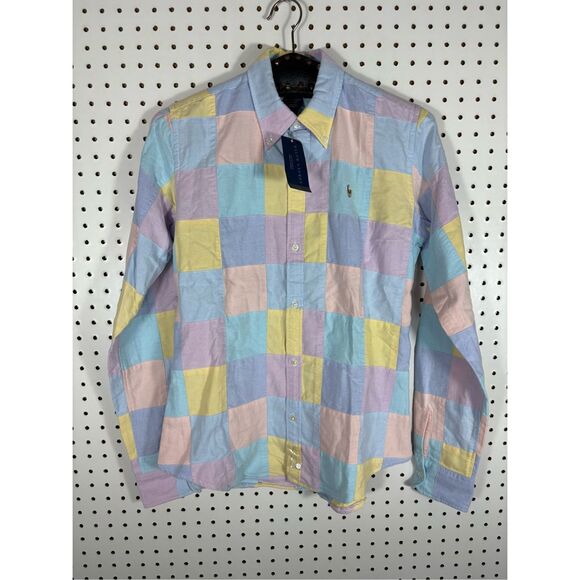 Ralph Lauren Patchwork button Down Shirt size 4 - Picture 1 of 6